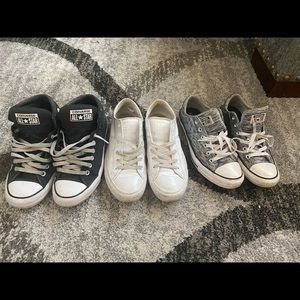 3 pairs of converse shoes